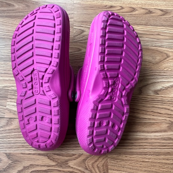 Crocs Slip On Clogs Fuzzy Lined Pink Womens 10 / Mens 8 - Picture 8 of 12
